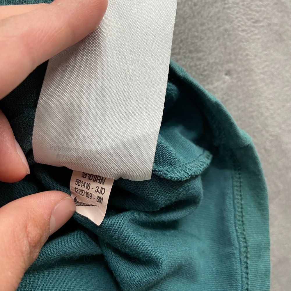 Nike Athletic T Shirt Sz Small Teal Dri Fit Cotton Sweat Wicking Crew Neck - Picture 7 of 10